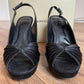 Sandale negre elegante cu toc argintiu marimea 41