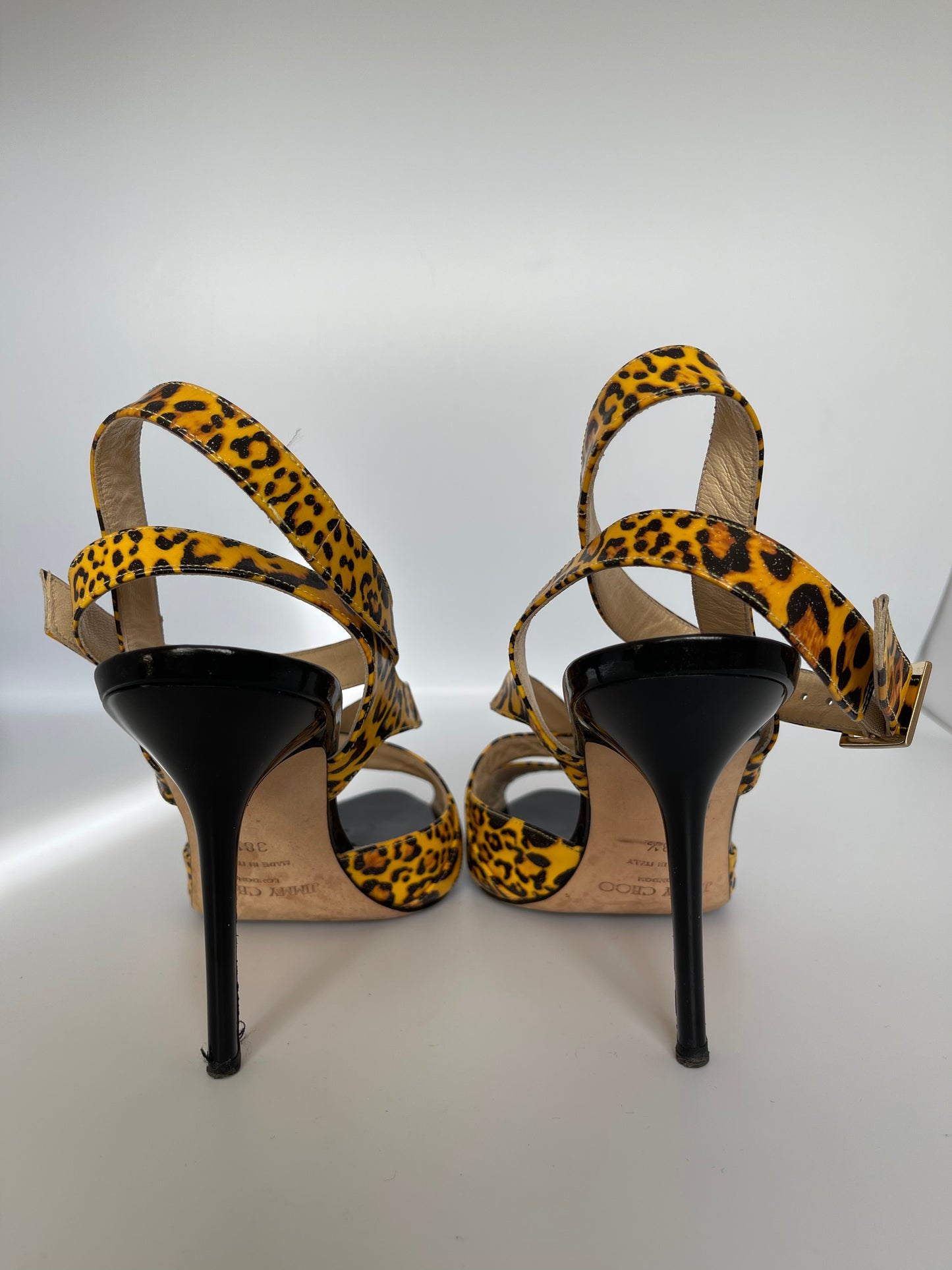 Sandale cu toc stiletto imprimeu de leopard marimea 38.5
