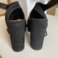 Sandale negre cu toc lat din piele intoarsa marimea 37