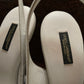 Sandale albe cu toc gros si platforma de lemn maro marimea 37