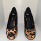 Pantofi de ocazie cu toc imprimeu de leopard marimea 36.5