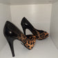Pantofi de ocazie cu toc imprimeu de leopard marimea 36.5