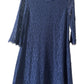 Diane von Furstenberg rochie albastra de dantela cu maneci marimea S
