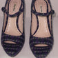 Pantofi cu toc lat si platforma din lanita multicolor marimea 37