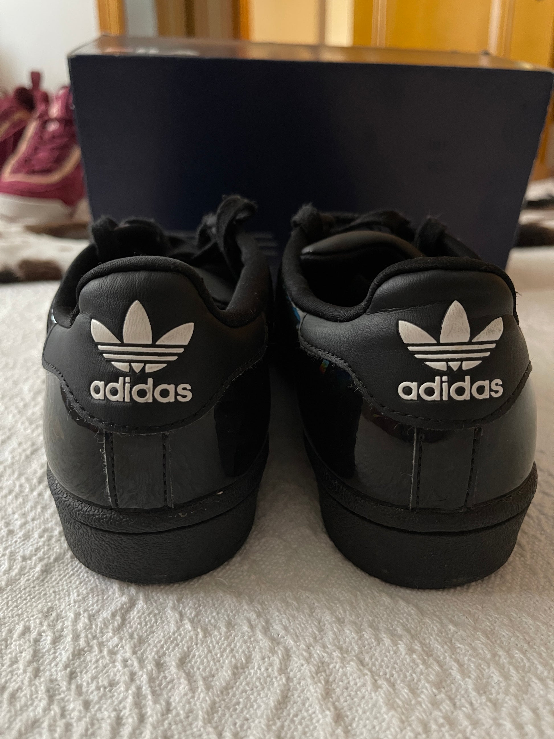 Adidas Superstar pantofi sport casual negri cu sclipici marimea 36.5