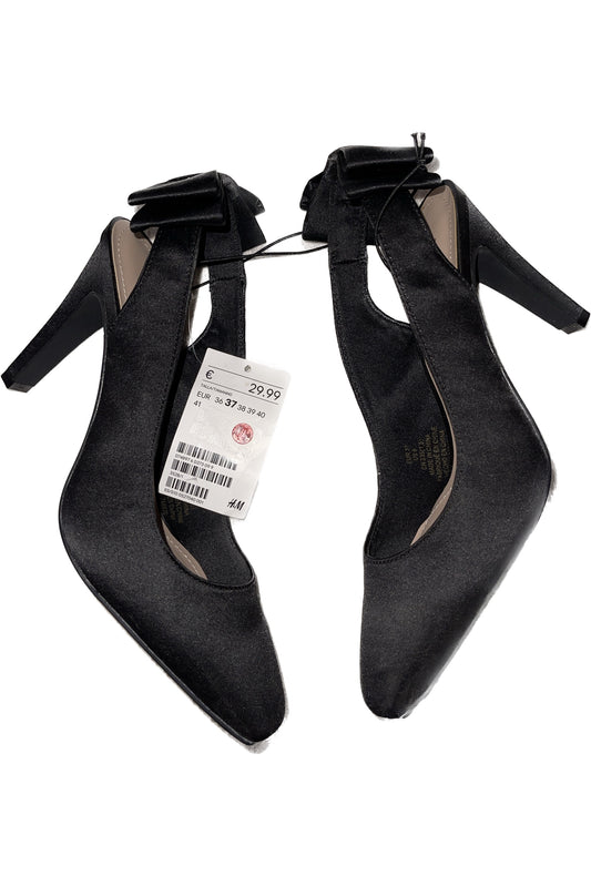 H&M pantofi eleganti negri de satin marimea 37
