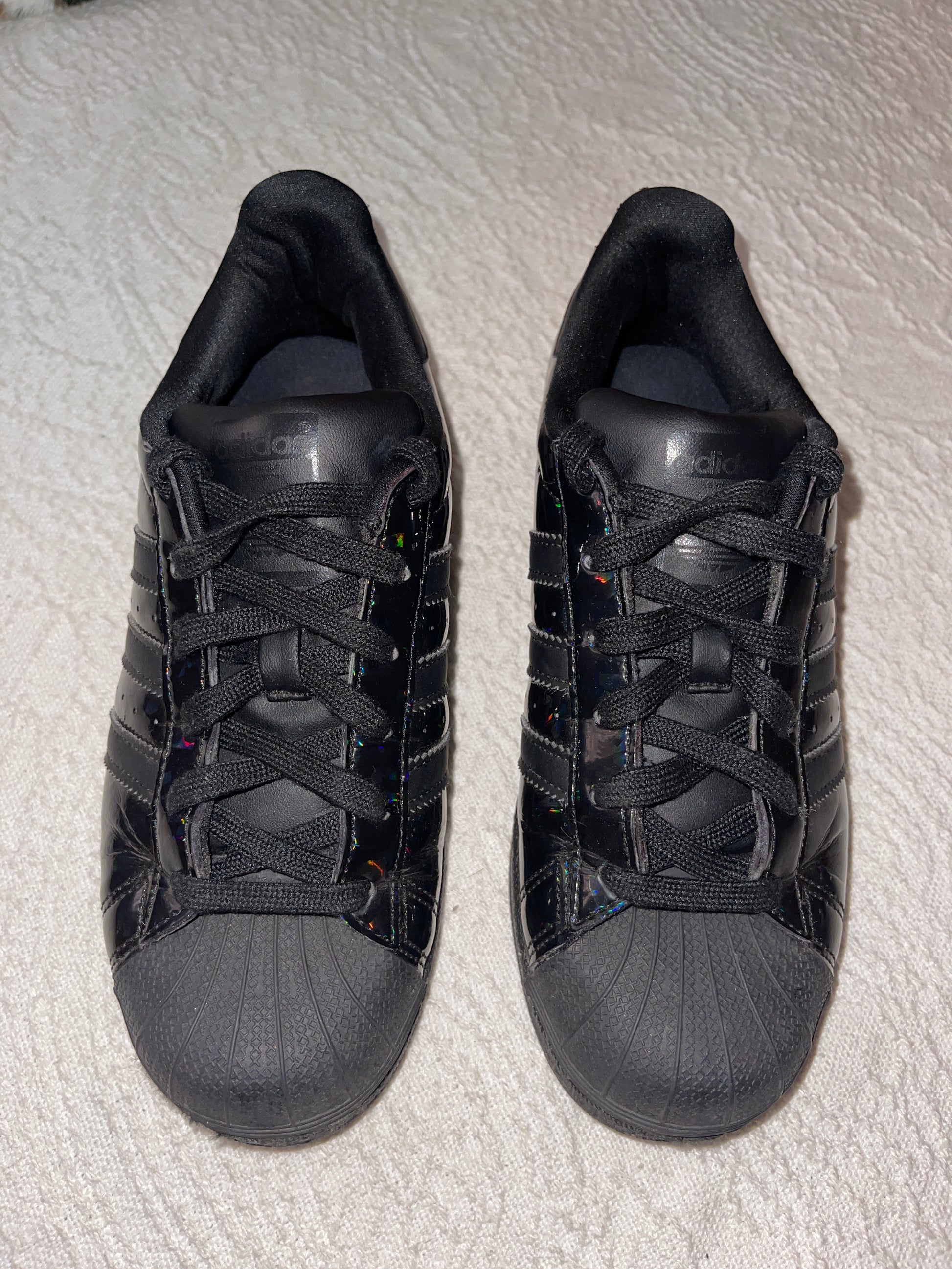 Adidas Superstar pantofi sport casual negri cu sclipici mărimea 36.5